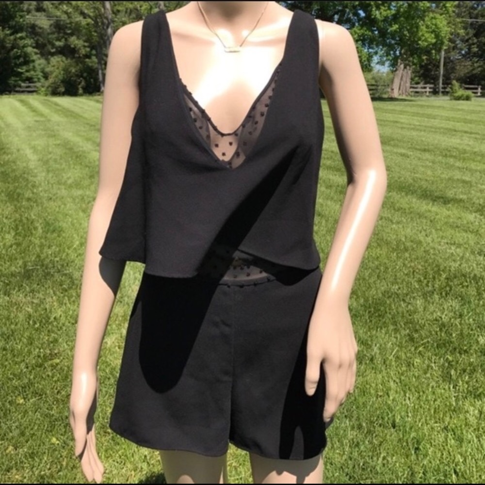Zara Black Sheer Jumpsuit sz S