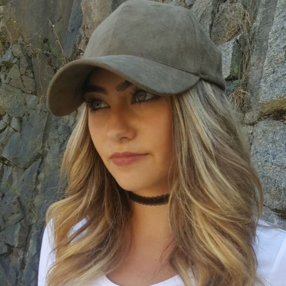 Olive Suede Baseball Cap - Picture 2 of 3