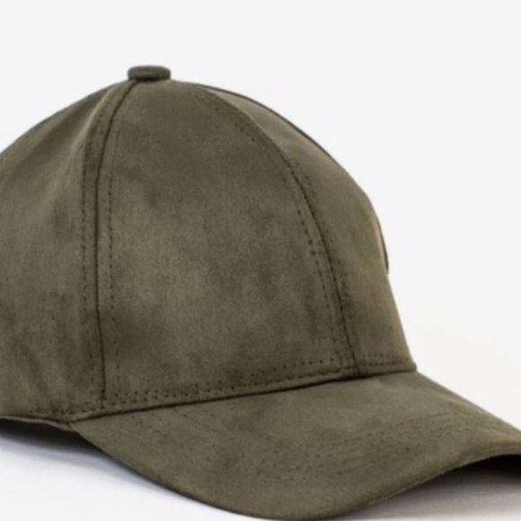 Olive Suede Baseball Cap - Picture 3 of 3