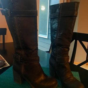 Brown healed boots. Wore just a couple of times.