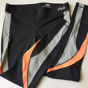 NWOT Fila Gray & Orange Running Leggings
