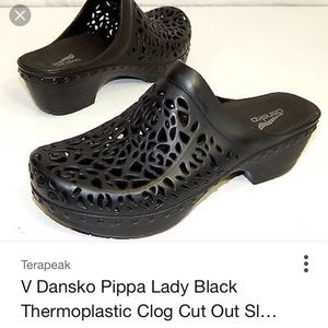 Dansko Pippa  Thermoplastic Cut Out Clog in Black.