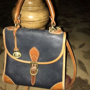 Dooney & Bourke Vintage Navy and Tan Purse Bag Dooney & Bourke Vintage Navy and Tan Purse Bag