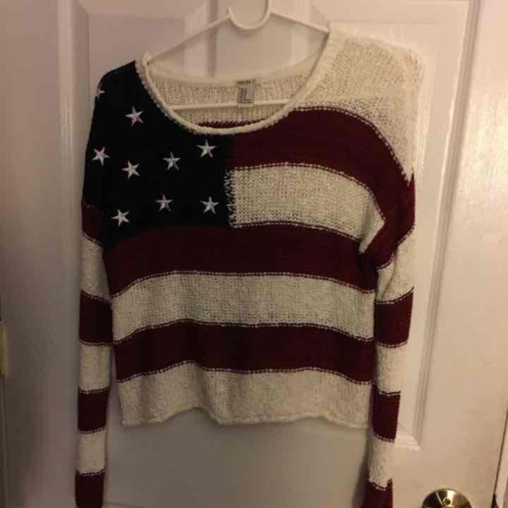 American flag knit shirt