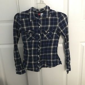 Divided (H&M) blue flannel, size 2