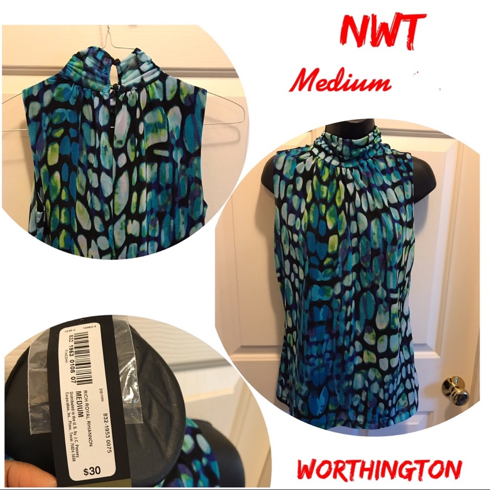 Colorful sleeveless blouse NWT