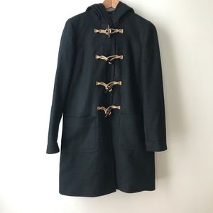 J. Crew Wool Cashmere Thinsulate Toggle Coat Blk 6 J. Crew Wool Cashmere Thinsulate Toggle Coat Blk 6