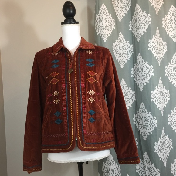 Coldwater Creek Suede Tribal Jacket - Picture 2 of 7