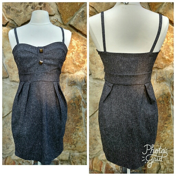 Dresses & Skirts - Audrey 3+1 Dress L Charcoal Gray Speghetti Strap
