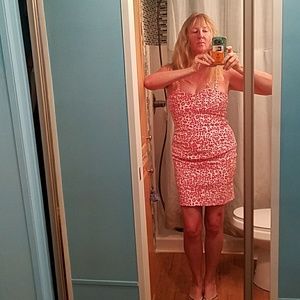 Orange animal print cut-out bodycon dress