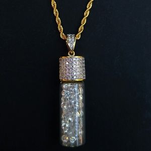 lab diamond filled pendant and chain set