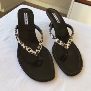 NWOB Manolo Blahnik Textured Cheetah Print Sandals NWOB Manolo Blahnik Textured Cheetah Print Sandals