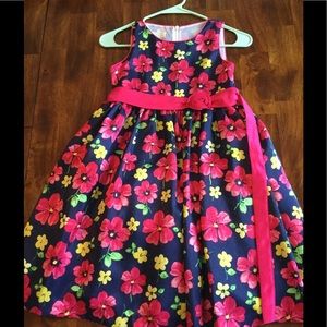 Girls navy floral dress