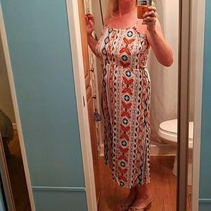 Cotton shift MIDI dress