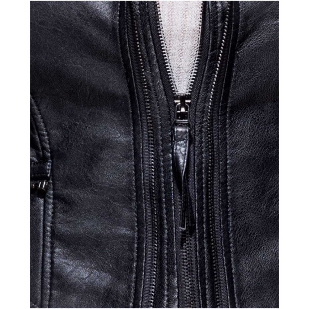 🆕Antoinette Black Vegan Leather Moto Jacket - Picture 6 of 6