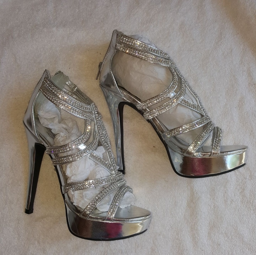Rhinestone covered heels