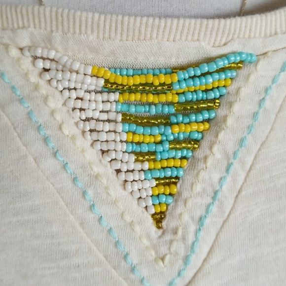 Free people beaded longsleeve v neck - Picture 2 of 4