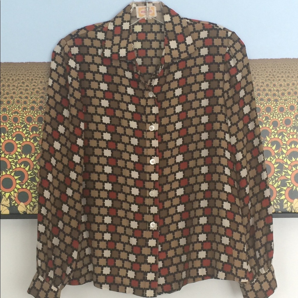 Vintage Midopa %100 Silk Blouse