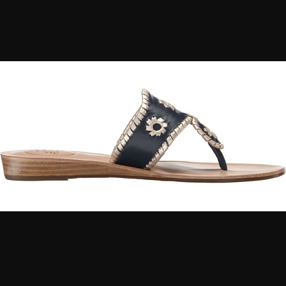 Jack Rogers Sandal size 7 Midnight Blue Gold