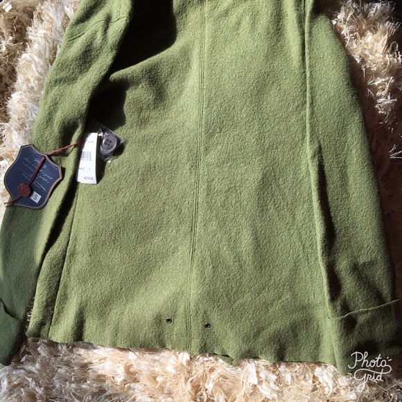 Millard Fillmore Woolblend Hooded Green Peacoat - Picture 4 of 8