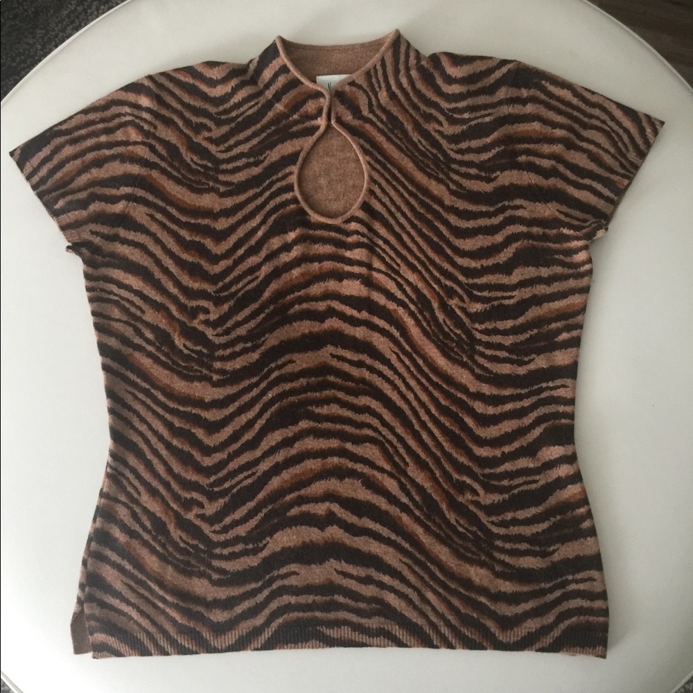 100% Cashmere Tiger Print Top