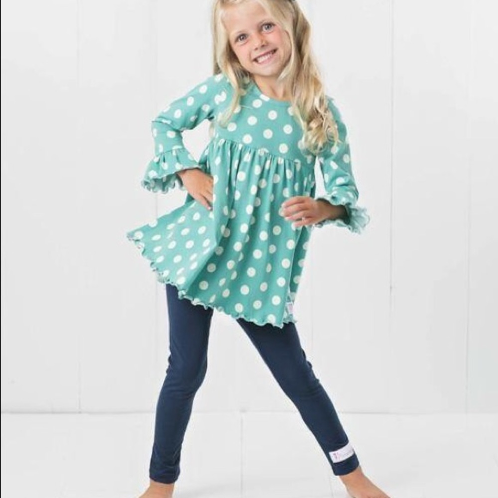 Flowersak Polka dot ruffle top ruffle leggings
