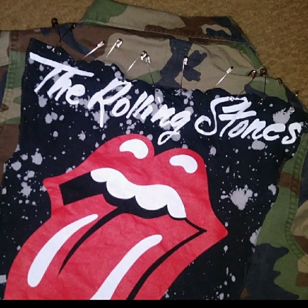Custom crop camo jacket