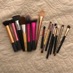 Bundle of makeup brushes