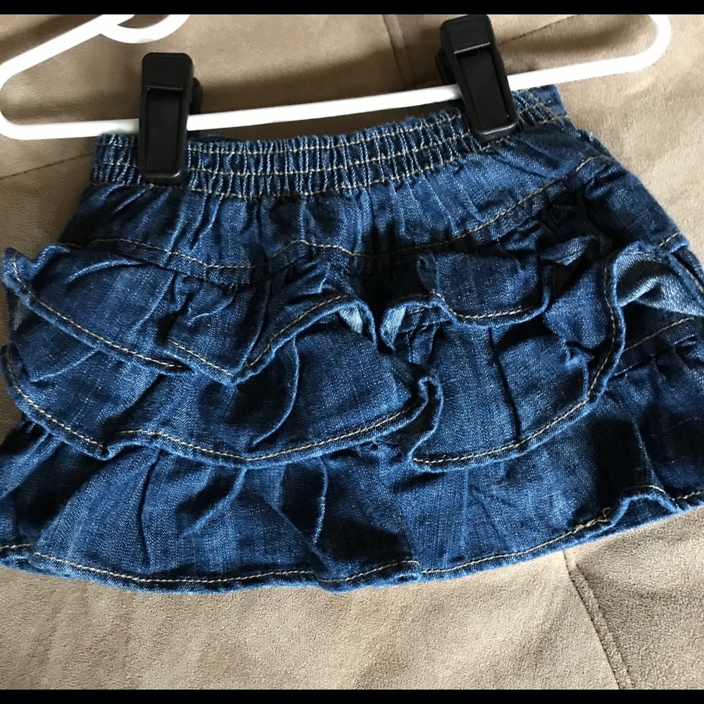 Cute Denim Ruffle Bottom Skirt