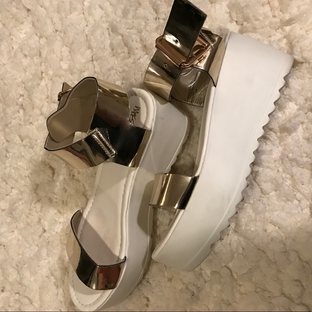 Gold strap shoes
