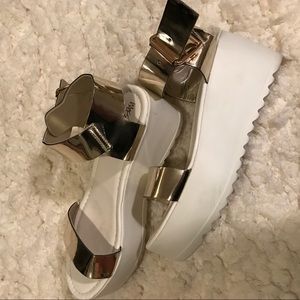 Gold strap shoes Gold strap shoes