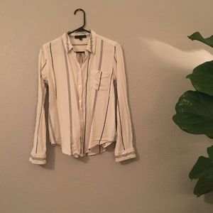 Closet clear out!! Black&white striped button down