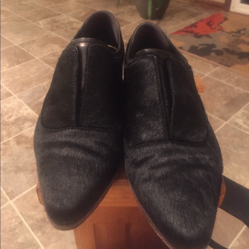 Very cute black real dyed calf fur