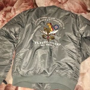 Bomber jacket with patches