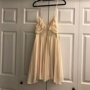 Cream ruffle cocktail dress