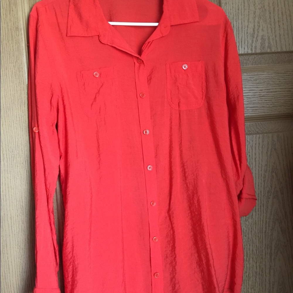 Van Heusen Dark Orange Button Down Shirt