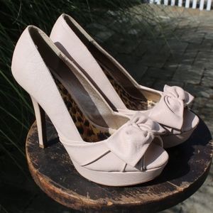 Fusion Peep Toe Stiletto Heel Bow Platform Heels 8 Fusion Peep Toe Stiletto Heel Bow Platform Heels 8