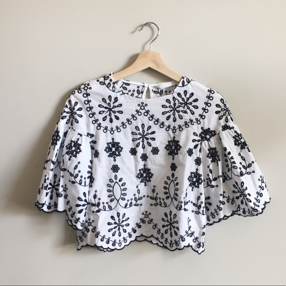Zara Cropped Top with Embroidery - Picture 2 of 2