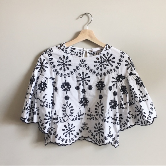 Zara Cropped Top with Embroidery - Picture 2 of 2