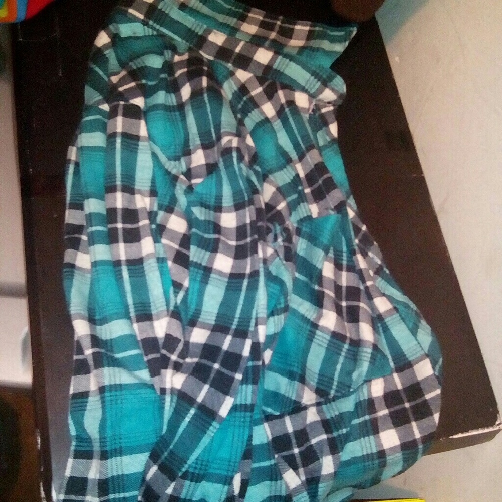 Blue CropTop Flannel