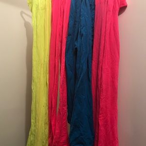 4 pairs of bright and colorful tights
