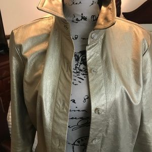 Ellen Tracy leather Gold Lame' size 12