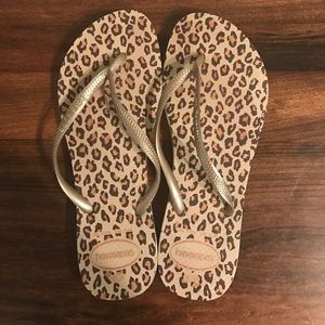 Havaianas Leopard Print Flip Flops