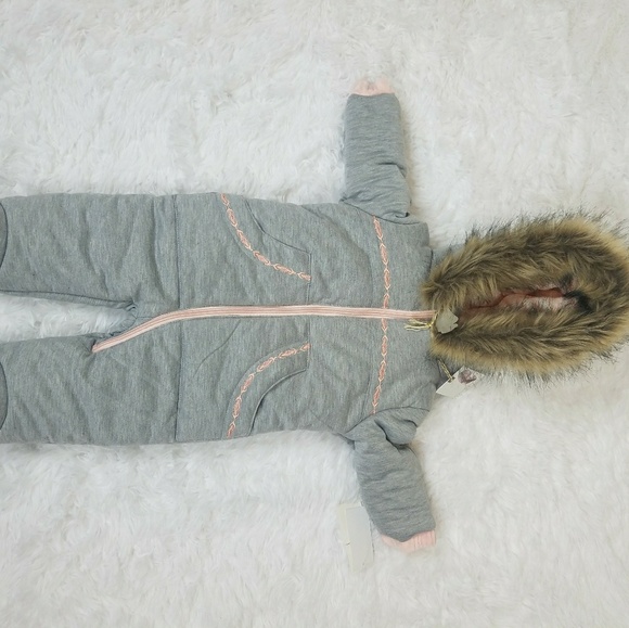 Jessica Simpson Other - Jessica Simpson Faux Fur Baby Romper Bodysuit