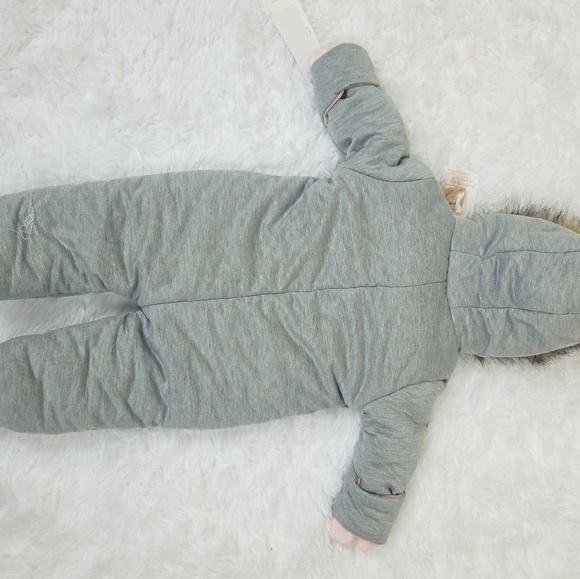 Jessica Simpson Faux Fur Baby Romper Bodysuit - Picture 3 of 8