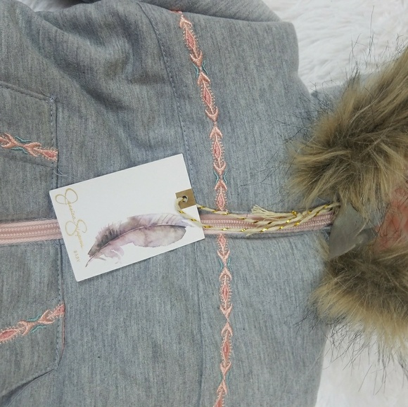 Jessica Simpson Faux Fur Baby Romper Bodysuit - Picture 8 of 8