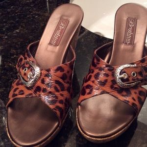Brighton leopard wedges shoes.