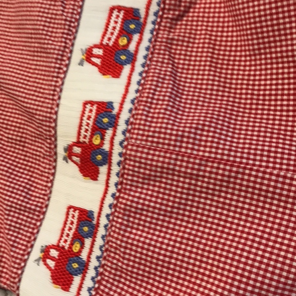Smocked fire truck longall
