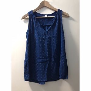 Old Navy Crinkle Gauze Navy Printed Top