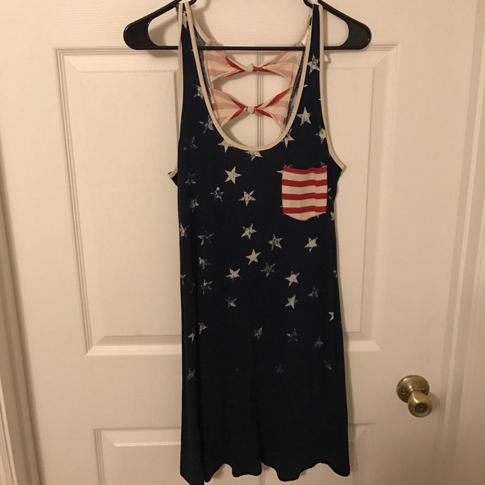 american flag dress with cutout back
